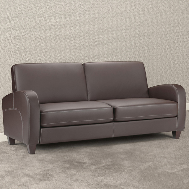 Julian Bowen Vivo 3 Seater Brown Faux Leather Sofa - Wilko - image 1