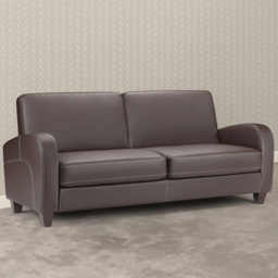 Julian Bowen Vivo 3 Seater Brown Faux Leather Sofa - Wilko