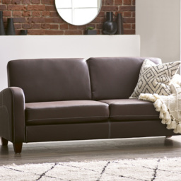 Julian Bowen Vivo 3 Seater Brown Faux Leather Sofa - Wilko - thumbnail 5