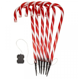 Samuel Alexander 6 Piece LED Red and White Stripe Christmas Candy Cane Light Set - Size: 38 x 10 x 10cm - Red/White - Wilko - thumbnail 3
