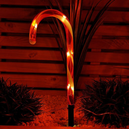 Samuel Alexander 6 Piece LED Red and White Stripe Christmas Candy Cane Light Set - Size: 38 x 10 x 10cm - Red/White - Wilko - thumbnail 7