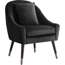 Artemis Home Octavia Black Velvet Accent Chair - Size: Single - Wilko - thumbnail 3