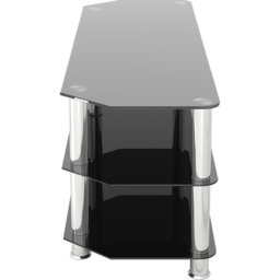 AVF Classic Black and Chrome Glass Corner TV Unit - Size: 42 x 125 x 50cm - Multi - Wilko - thumbnail 7