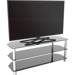 AVF Classic Black and Chrome Glass Corner TV Unit - Size: 42 x 125 x 50cm - Multi - Wilko - thumbnail 5