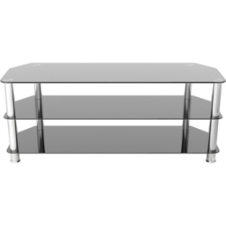 AVF Classic Black and Chrome Glass Corner TV Unit - Size: 42 x 125 x 50cm - Multi - Wilko - thumbnail 4