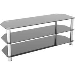 AVF Classic Black and Chrome Glass Corner TV Unit - Size: 42 x 125 x 50cm - Multi - Wilko - thumbnail 3