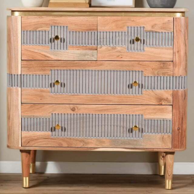 Brooklyn Wilton 4 Drawer Acacia Wood Chest of Drawers - Brown - Wilko - image 1