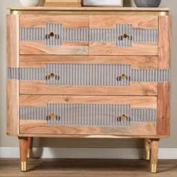 Brooklyn Wilton 4 Drawer Acacia Wood Chest of Drawers - Brown - Wilko - thumbnail 1