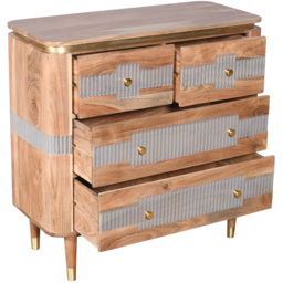 Brooklyn Wilton 4 Drawer Acacia Wood Chest of Drawers - Brown - Wilko - thumbnail 5