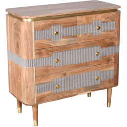 Brooklyn Wilton 4 Drawer Acacia Wood Chest of Drawers - Brown - Wilko - thumbnail 3