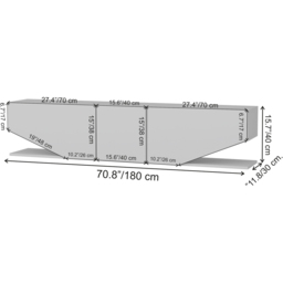 Decorotika Incia 2 Shelf 3 Door White High Gloss Modern TV Unit - Size: 40 x 180 x 30cm - Wilko - thumbnail 6