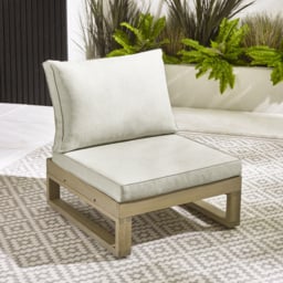 Furniturebox Sardinia 8 Seater Cream and Teak Effect Wood Outdoor Sofa Set - Brown - Wilko - thumbnail 5