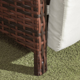 Outsunny 2 Seater White and Brown PE Rattan Recliner Bistro Set - Wilko - thumbnail 4