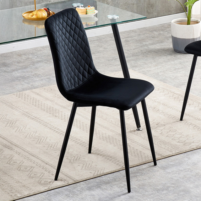 Lexi Set of 4 Black Velvet Fabric Dining Chairs - MCC - Wilko - image 1
