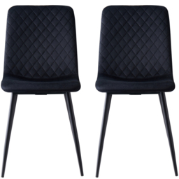 Lexi Set of 4 Black Velvet Fabric Dining Chairs - MCC - Wilko - thumbnail 4