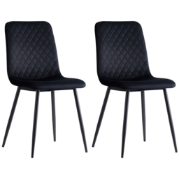 Lexi Set of 4 Black Velvet Fabric Dining Chairs - MCC - Wilko - thumbnail 5