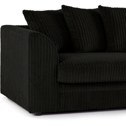 Portland Luxor 3 Seater Black Jumbo Cord Sofa with Scatter Back - Wilko - thumbnail 4