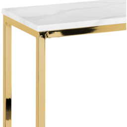 Julian Bowen Scala Gold and White Marble Top Console Table - Size: 35 x 100 x 76cm - Wilko - thumbnail 4