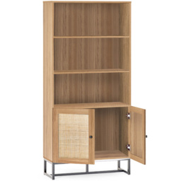 Julian Bowen Padstow 2 Door 3 Shelf Oak Tall Bookcase - Brown - Wilko - thumbnail 5