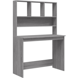 vidaXL 4 Shelf Computer Desk Grey Sonoma - Size: 148 x 102 x 45cm - Wilko - thumbnail 3