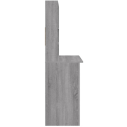 vidaXL 4 Shelf Computer Desk Grey Sonoma - Size: 148 x 102 x 45cm - Wilko - thumbnail 6