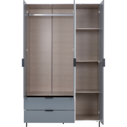Seconique Madrid 3 Door 2 Drawer Grey and White Gloss Wardrobe - Size: 3 Door, 2 Drawer - Wilko - thumbnail 5
