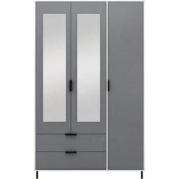Seconique Madrid 3 Door 2 Drawer Grey and White Gloss Wardrobe - Size: 3 Door, 2 Drawer - Wilko - thumbnail 4