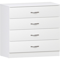 Vida Designs Riano 4 Drawer White Unique Anti Bowing Chest of Drawers with Metal Handles - Wilko - thumbnail 3