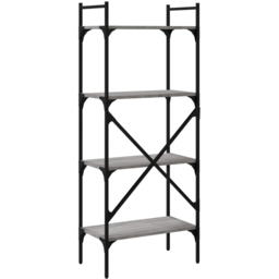 vidaXL 4 Shelf Grey Sonoma Industrial Style Bookcase - Size: 138.5 x 56 x 31.5cm - Wilko - thumbnail 7