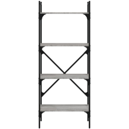 vidaXL 4 Shelf Grey Sonoma Industrial Style Bookcase - Size: 138.5 x 56 x 31.5cm - Wilko - thumbnail 5
