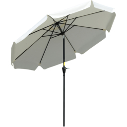 Outsunny Cream White Crank Handle Parasol 2.66m - Size: 3m - Wilko