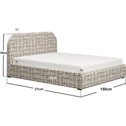 Flair Alba Double Beige Jacquard Pattern Chenille Lift-Up Ottoman Bed - Wilko - thumbnail 7