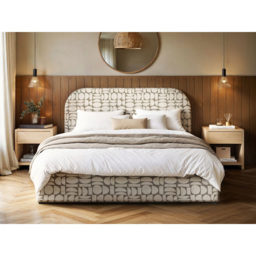 Flair Alba Double Beige Jacquard Pattern Chenille Lift-Up Ottoman Bed - Wilko - thumbnail 5