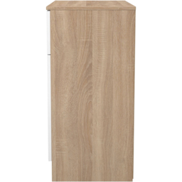 Crowndale Contrast 2 Door Single Drawer White Matt and Bardolino Oak Sideboard Ready Assembled - Size: 79 x 74 x 39cm - White Matt & Bardolino Oak - W - thumbnail 4