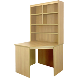R White Cabinets Corner 6 Shelf Computer Desk with Hutch Brown - Size: 182.8 x 94 x 54cm - Wilko - thumbnail 3