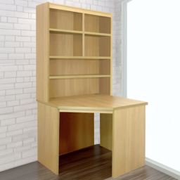 R White Cabinets Corner 6 Shelf Computer Desk with Hutch Brown - Size: 182.8 x 94 x 54cm - Wilko