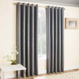 Enhanced Living Vogue Grey Thermal Blackout Eyelet Readymade Curtains 229 x 183cm - Wilko