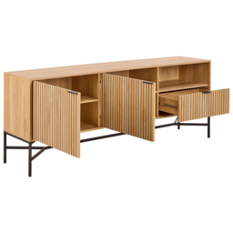 Florence Jaipur 2 Door Single Drawer Single Shelf Oak Sideboard - Size: 70 x 180 x 40cm - Multi - Furniture To Go - Wilko - thumbnail 4