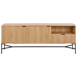 Florence Jaipur 2 Door Single Drawer Single Shelf Oak Sideboard - Size: 70 x 180 x 40cm - Multi - Furniture To Go - Wilko - thumbnail 3