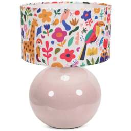 ValueLights Bosco Natural Stone Jungle Shade Ceramic LED Table Lamp - Size: 35 x 25 x 25cm - Cream - Wilko