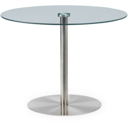 Julian Bowen Milan 4 Seater Round Glass Pedestal Table - Multi - Wilko - thumbnail 3