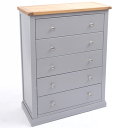Cabinet Bits Rocca 5 Drawer Dark Grey Chrome Knob Chest of Drawers - Wilko - thumbnail 5