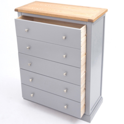 Cabinet Bits Rocca 5 Drawer Dark Grey Chrome Knob Chest of Drawers - Wilko - thumbnail 6