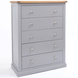 Cabinet Bits Rocca 5 Drawer Dark Grey Chrome Knob Chest of Drawers - Wilko - thumbnail 4