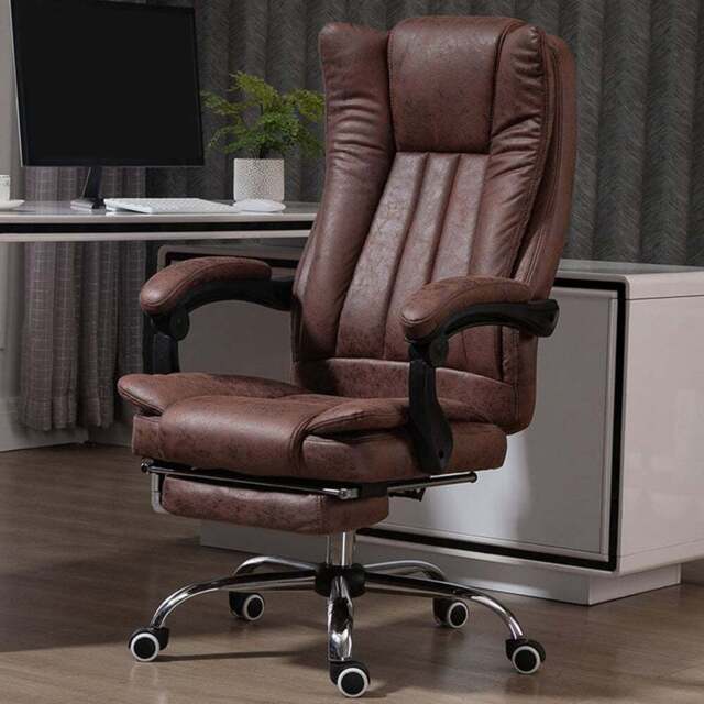 Portland Brown Microfibre Swivel Office Desk Chair - Size: 63 x 71 x 118cm - Wilko - image 1