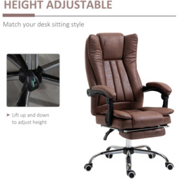 Portland Brown Microfibre Swivel Office Desk Chair - Size: 63 x 71 x 118cm - Wilko - thumbnail 7