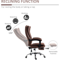 Portland Brown Microfibre Swivel Office Desk Chair - Size: 63 x 71 x 118cm - Wilko - thumbnail 6