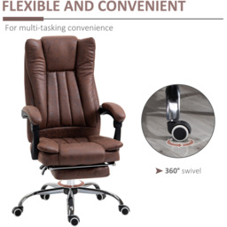 Portland Brown Microfibre Swivel Office Desk Chair - Size: 63 x 71 x 118cm - Wilko - thumbnail 5