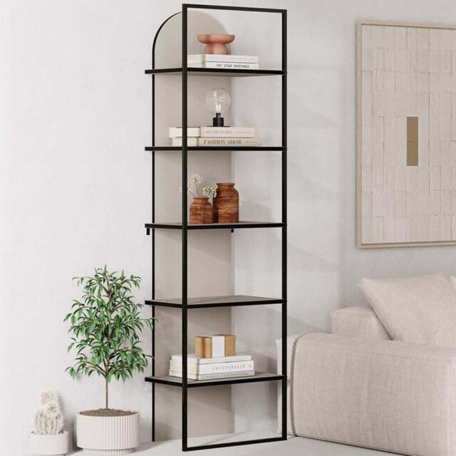 FWStyle Archy 5 Shelf Sandstone Two Tone Bookcase - Cream - Wilko - image 1