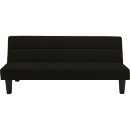 Dorel Kebo 3 Seater Black Velvet Futon Sofa Bed - Wilko - thumbnail 4